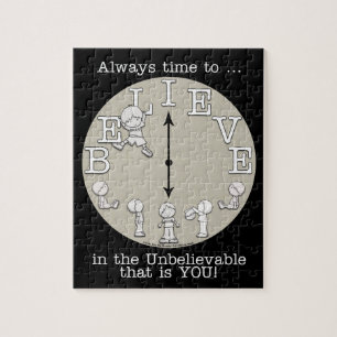 Zeit, den kleinen Jungen und die Uhr zu glauben Puzzle