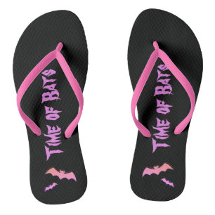 Zeit der Fledermäuse - Rosa und Lila Abstrakter Po Flip Flops