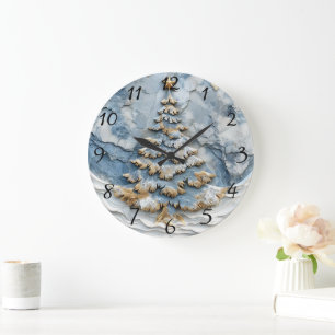 Zeit des Evergreen Holiday Tree Große Wanduhr