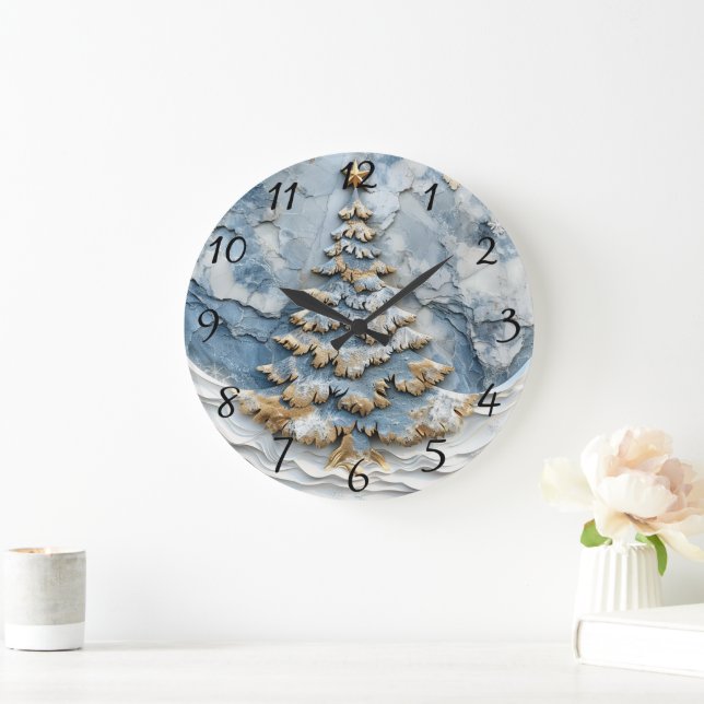 Zeit des Evergreen Holiday Tree Große Wanduhr (Zuhause)