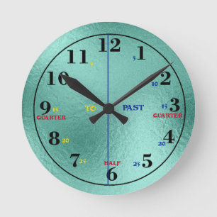 Zeit des Uhrenlernens Runde Wanduhr