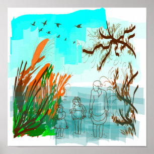 Zeit des Vergnügens mit zeitgenössischer Optik im  Poster