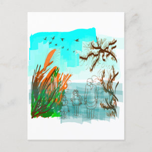 Zeit des Vergnügens mit zeitgenössischer Optik im  Postkarte