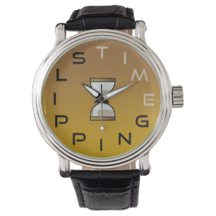 Zeit, die Hourglass-Uhr gleitet Armbanduhr