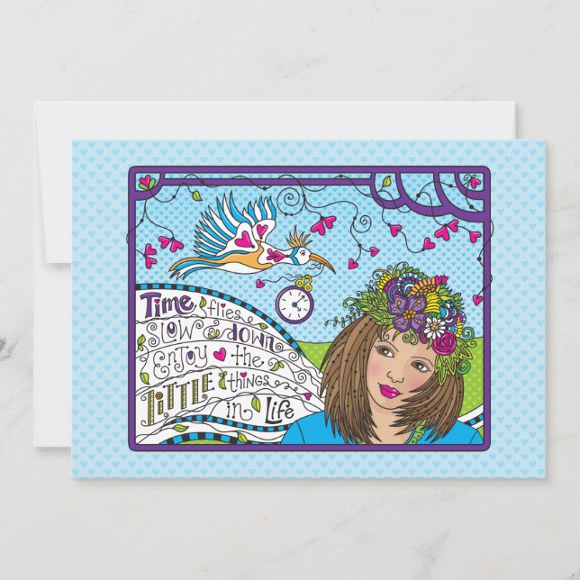 Zeit Fliegen_Flat Karte 7" x 5" (Vorderseite)