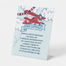 Zeit Fliegt Flugzeug Geburtstagskapsel Sockelschild