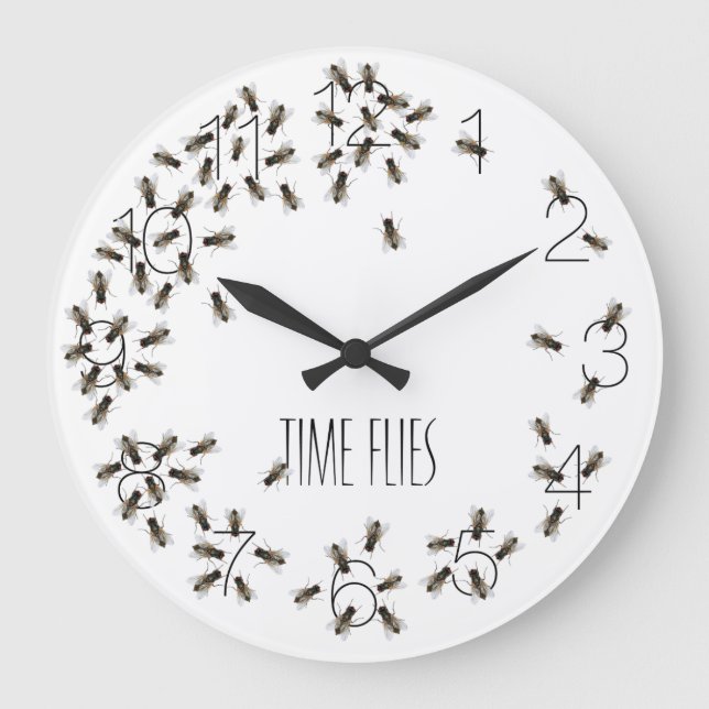Zeit Fliegt Funny Fly Bug Pest Uhr (Vorderseite)