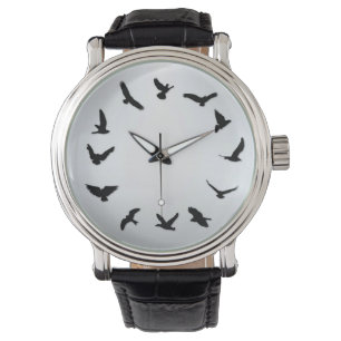 Zeit fliegt Minimalistische Neuheits-Vogel-Uhr Armbanduhr