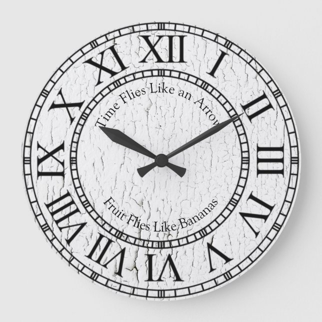 Zeit fliegt wie ein Pfeil Große Wanduhr (Vorderseite)