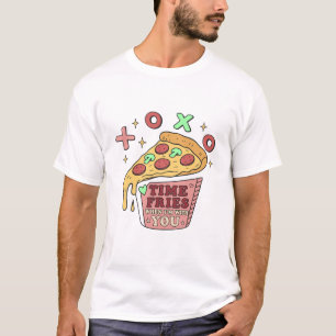 Zeit frittiert Pizza Liebe Lustige Lebensmittelkun T-Shirt