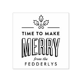 Zeit, frohe Weihnachten-Briefmarke zu machen Gummistempel