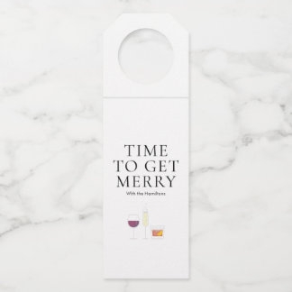 Zeit, frohe Weihnachtsflaschen zu bekommen Flaschenanhänger