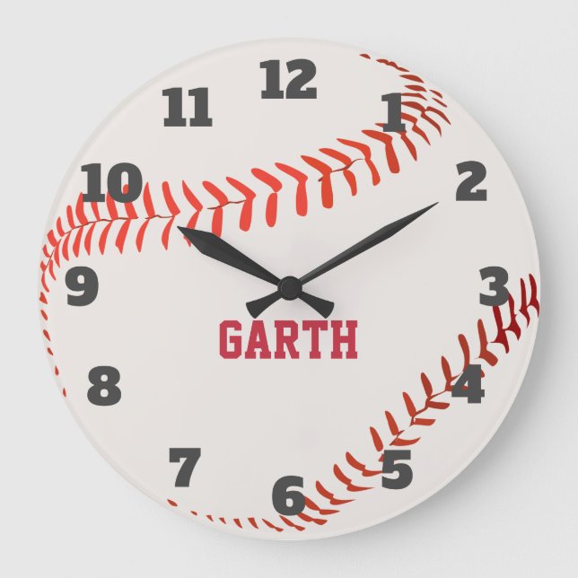 Zeit für Baseball Große Wanduhr (Vorderseite)