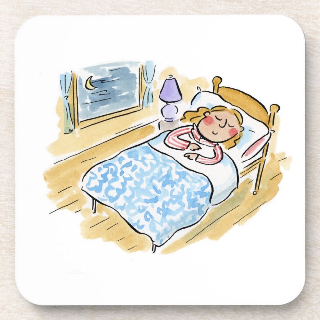 Zeit für das Bett Getränkeuntersetzer (Vorderseite)
