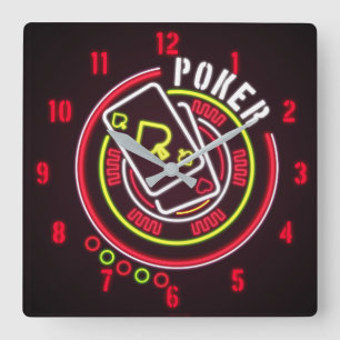 Zeit für die Poker-Uhr Quadratische Wanduhr