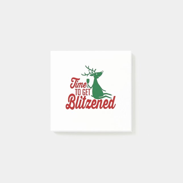 Zeit für die Weihnachtsfeier Post-it Klebezettel (Vorderseite)