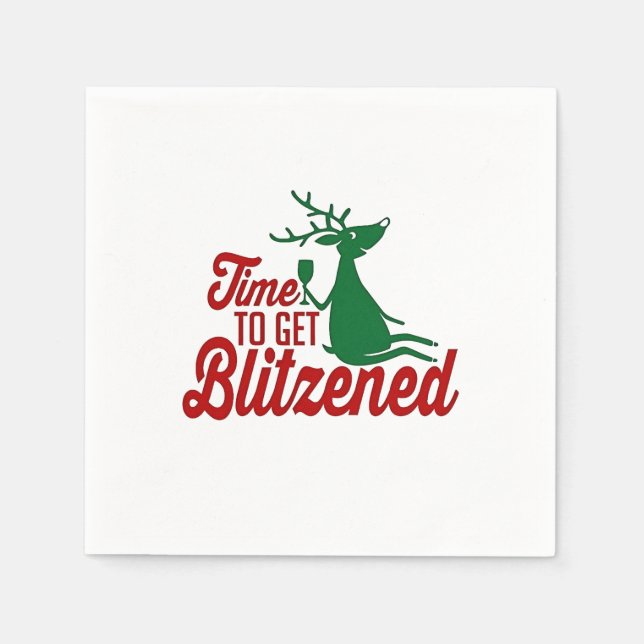 Zeit für die Weihnachtsfeier Serviette (Vorderseite)