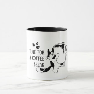 Zeit für eine Kaffeepause Süße Katzenliebhaber-Tas Tasse