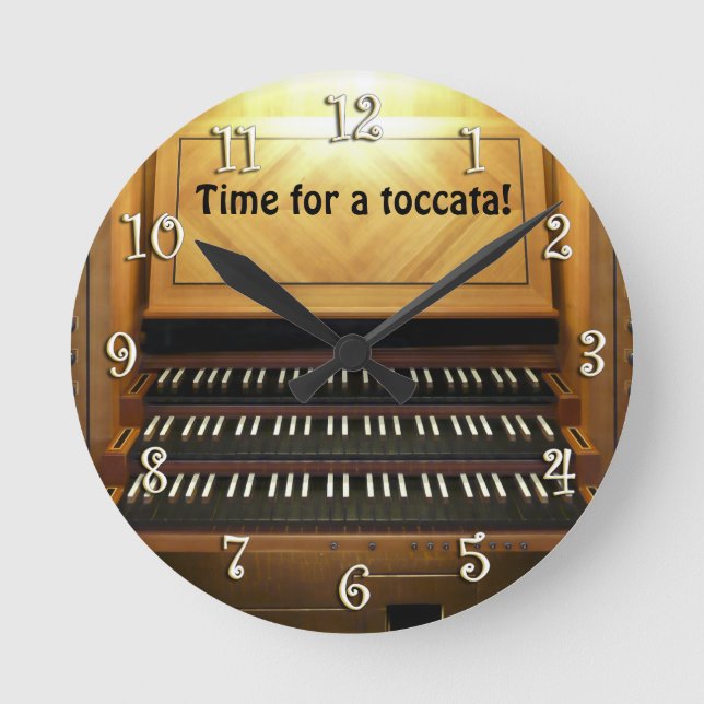 Zeit für eine Toccata! Wanduhr des Organisten (Vorderseite)