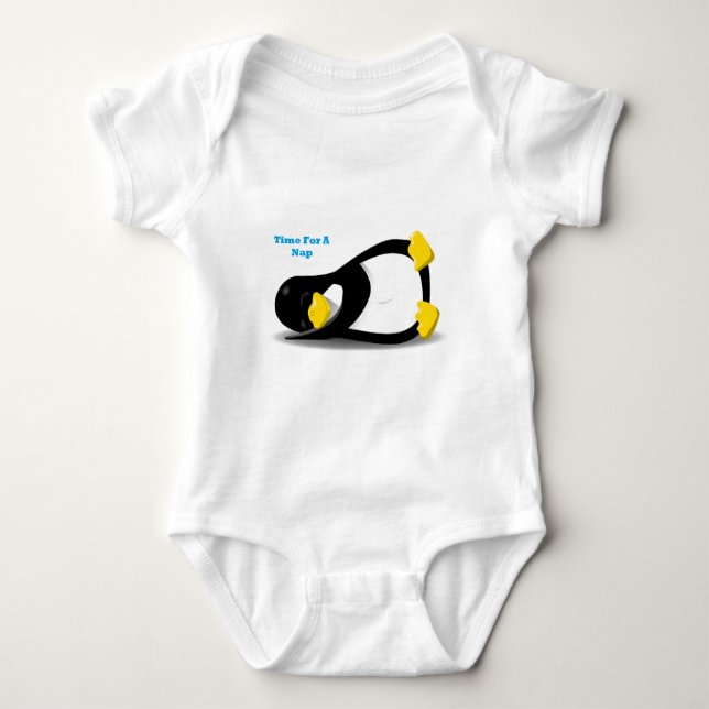 Zeit für einen NickerchenPenguin Baby Strampler (Vorderseite)