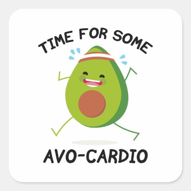 Zeit für einige Avo-Cardio Quadratischer Aufkleber (Vorderseite)