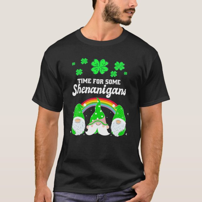 Zeit für einige Shenanigans St Patrick's Day Gnome T-Shirt (Vorderseite)