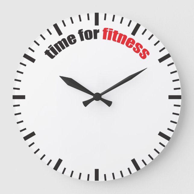 Zeit für Fitness - Gym-Motivation Große Wanduhr (Vorderseite)