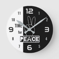 Zeit für Frieden – Schwarz-Weiß-Hand-Design