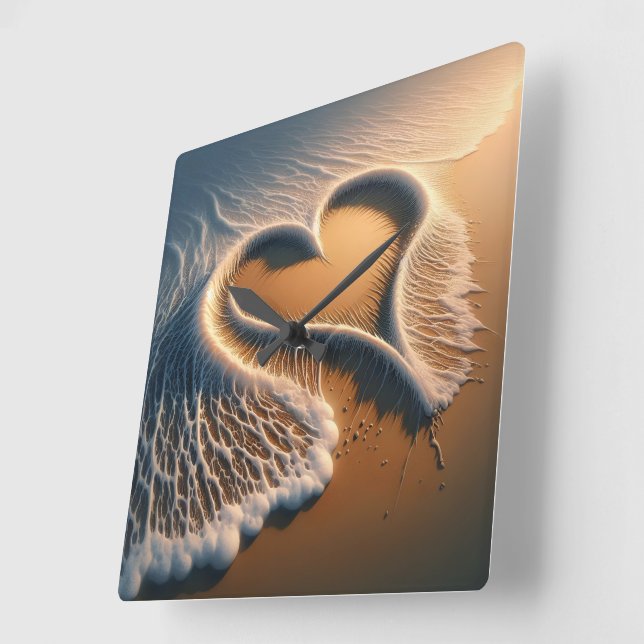 "Zeit für Grace" Wall Clock 2 Quadratische Wanduhr (Winkel)