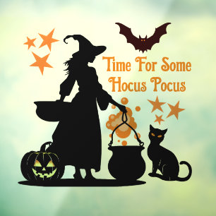 Zeit für Hocus Pocus Halloween Fensteraufkleber