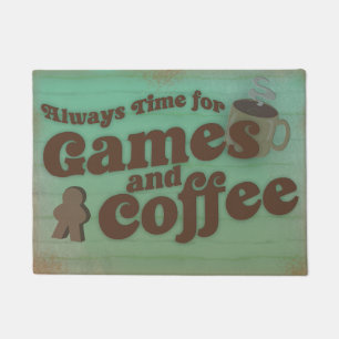 Zeit für Kaffee und Spiele Vintag Art Style Fußmatte