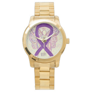 Zeit für Lila Bewusstsein: Ribbon Angel Watch Armbanduhr