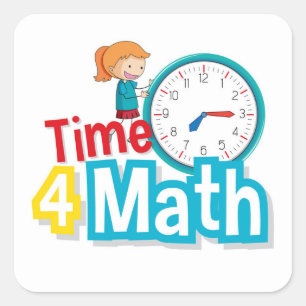 Zeit für Mathematik Quadratischer Aufkleber