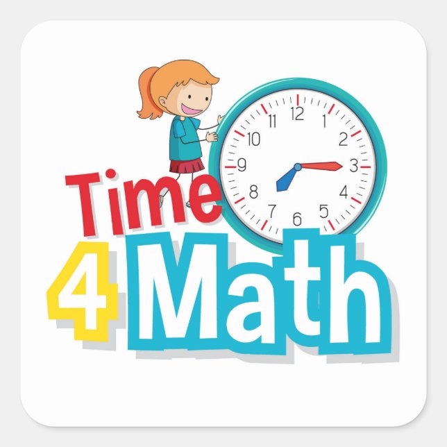 Zeit für Mathematik Quadratischer Aufkleber (Vorderseite)
