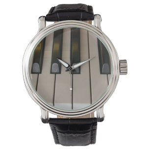 Zeit für Musik-Klavier-Schlüssel Armbanduhr