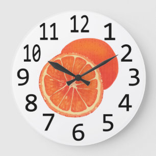 Zeit für Orangen-orange Frucht-Wanduhren Große Wanduhr