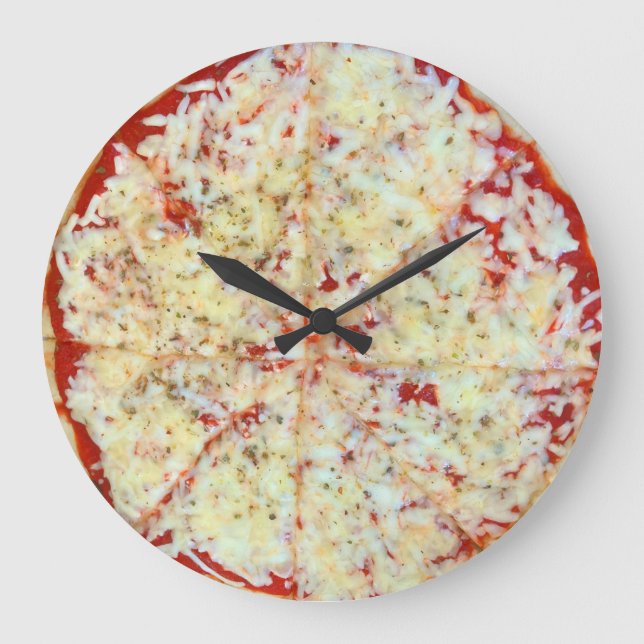 Zeit für Pizza Große Wanduhr (Vorderseite)