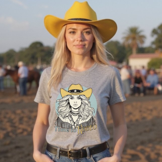 Zeit für Rodeo Western Cowgirl T-Shirt (Time to Rodeo Western Cowgirl T-Shirt)