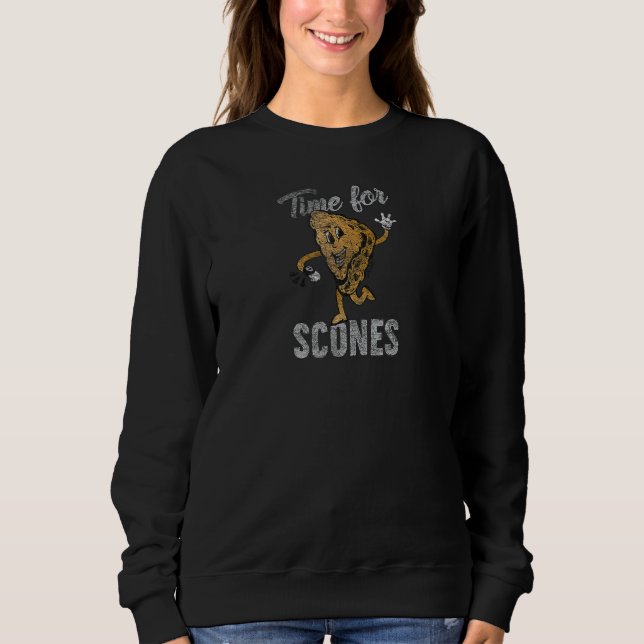 Zeit für Scones Frühstück Essen Meme Sweatshirt (Vorderseite)
