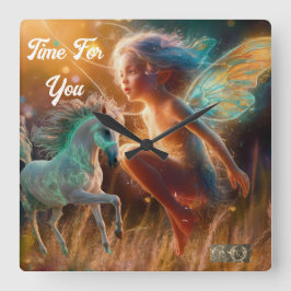 Zeit für Sie Quadratische Wanduhr