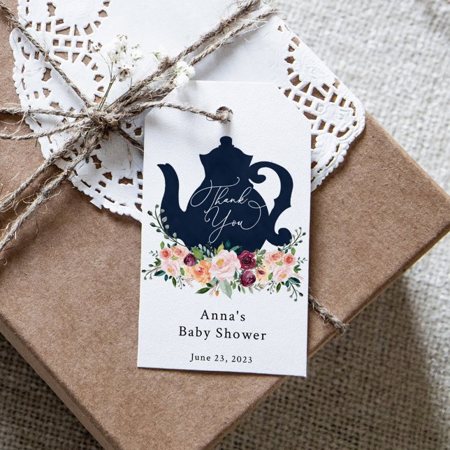 Zeit für Tea Baby Dusche Danke für die Geschenktas Geschenkanhänger (Von Creator hochgeladen)