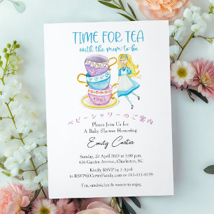 Zeit für Tea Baby Shower Alice Whimsical Teacup Einladung