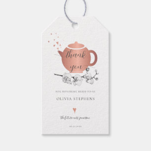 Zeit für Tea Boho Golden Hearts Orchids Bridal Tea Geschenkanhänger