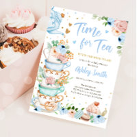 Zeit für Tea Brewing Tee Party Blue Baby Dusche