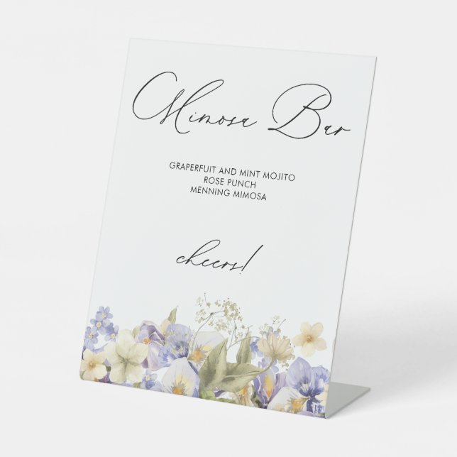 Zeit für Tea Mimosa Bar Brautparty Sockelschild (Vorderseite)