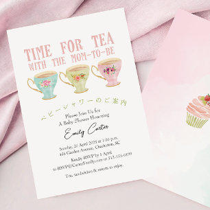 Zeit für Tee-Baby-Dusche Teacup Pastel Whimsical Einladung