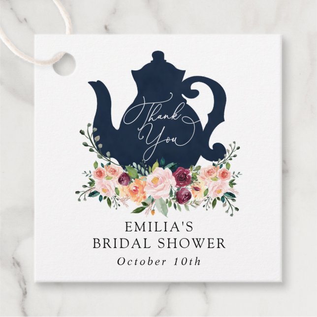 Zeit für Tee Brautparty Danke, Classic Round Geschenkanhänger (Vorderseite)