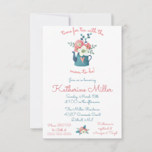 Zeit für Tee mit der Mama zu sein! Dusche Einladung