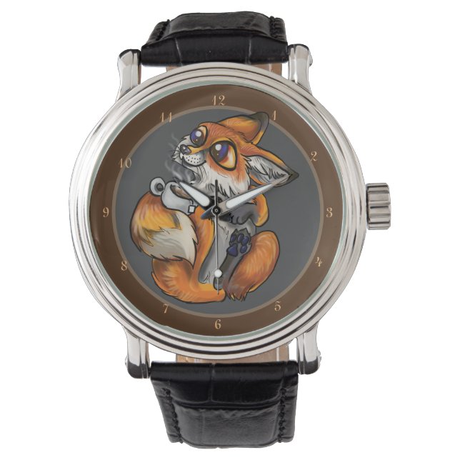Zeit für Tee, Niedlich Fox Armbanduhr (Vorderseite)