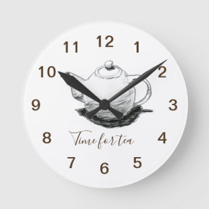 Zeit für Tee Runde Wanduhr